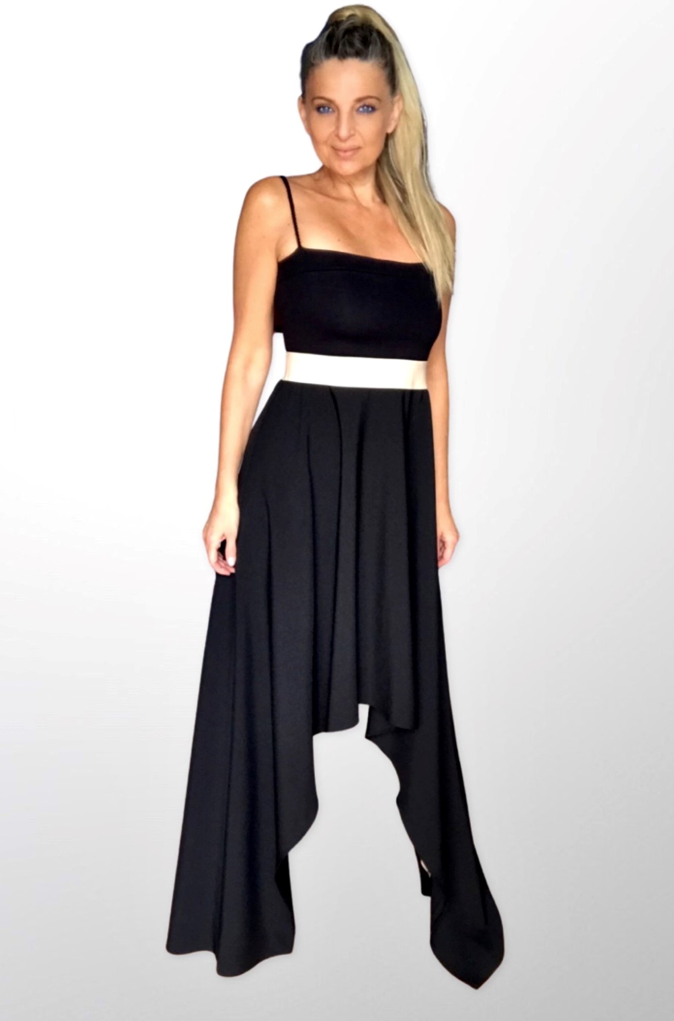 Dlouhé asymetrické šaty BOROS DR-L-AS02